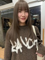 ウェウェ(wewe)&nbsp;ブリーチなしダブルカラーオリーブくすみベージュ×レイヤー