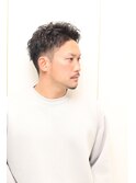 スパイラルパーマ/ツーブロック/メンズショート/アップバング