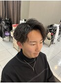 アップバングツイストスパイラルパーマ
