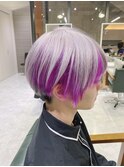 ツートンバイカラーツーブロックショート  ウルフハイライト