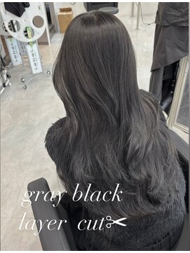 マーシュ 梅田(marshu) 吉岡Style/透け感grayblack/ワンホン巻き