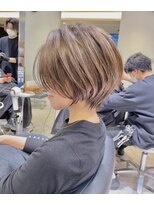 シルキーベージュデザインカラー斜めバング【中村】
