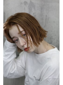 ソイクフ 高田馬場店(SOY-KUFU) 大人可愛い20代30代40代◎オレンジブラウン切りっぱなしボブ◎