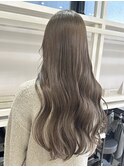ブリーチなし グレージュ 透明感カラー 韓国 レイヤーカット