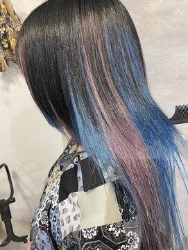 ロア 福岡天神本店(LORE) インナーカラー/ケアブリーチ/ハイトーン/ブリーチ /派手髪/