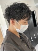 ツイストパーマツイストスパイラルパーマツーブロック刈り上げ