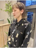 大人可愛いふんわりカールミストバング外国人風カラーブリーチ