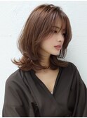 ☆ホワイトグレージュミニウルフデジタルパーマチェリーブラウン