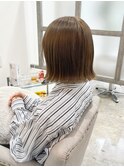 髪質改善カラー　切りっぱなしボブ