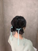 ツイン　シニヨン　お団子　推し活ヘア