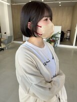 ミリ 奈良店(mm)&nbsp;ボブ/近鉄奈良/顔まわり/学割/学生/奈良/内巻き/暗髪/オリーブ