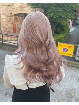 ワンズクロエ 原宿店(ONE's Chloe) くびれヘアアプリコットオレンジハイライトカラーブルーカラー
