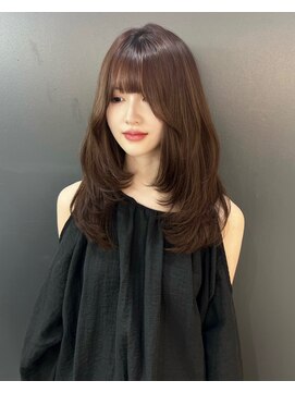 ベレーザ 渋谷神南(Beleza) 16177黒髪アッシュ韓国レイヤーワンホンヘアラウンドバング