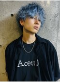 MEN’S HAIR/サーフカール/刈り上げセンターパート/ブリーチ