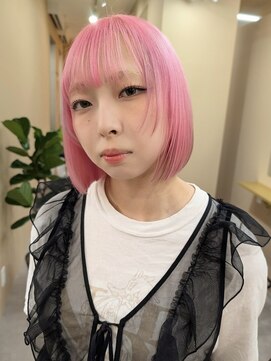 ムード(mood) ボブ/ピンク/ピンクカラー/ダブルブリーチ