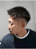 MEN'S/アップバングショート×フェード/短髪フェード