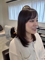 フルール(fleur) ミディアムレイヤー 髪質改善 オリーブ ベージュ