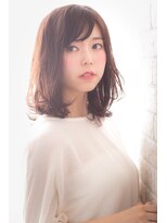 エルデ ナインズ ヘアー スタンド 川口店(elde 9's HAIR STAND)&nbsp;41モーブカラーのワイドバングで大人かわいいくびれミディ 川口