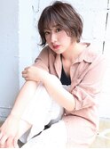 ナチュラルウェットショートボブ/インナーカラー