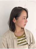 暗髪でもふんわり 透明感たっぷりグレージュ【デザインカラー】