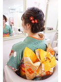 振袖着付け　ツインアップヘアセット