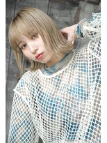 リトバイプティパ(Lit by petit-pas) 外ハネボブ×ハイトーンカラーミルクティーベージュ