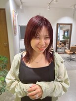 バッタ(Batta)&nbsp;「KENTA」ローズカラー×切りっぱなしロブ　パサつき改善◎