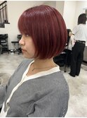 赤髪ショートボブ