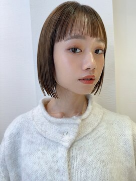 ロンドアベニール 北千住(Lond avenir) 【髪質改善】切りっぱなし　グレーベージュ　前髪パーマ