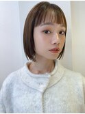 【髪質改善】切りっぱなし グレーベージュ 前髪パーマ