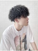 メンズマッシュ刈り上げツイストスパイラルパーマ
