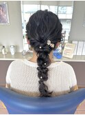 編みおろしヘアアレンジヘアセット