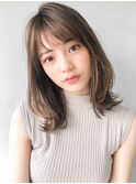 ホワイトブロンドワイドバングナチュラルカール#269f0301
