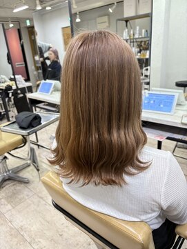アジールヘア 所沢プロペ通り店(agir hair) ミルクティーベージュレイヤーカットくびれヘア夏所沢韓国