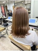 ミルクティーベージュレイヤーカットくびれヘア夏所沢韓国