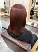 【amule hair】レッドブラウン赤茶艶髪髪質改善
