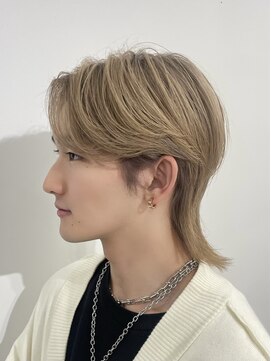 ザ アクネ 岡崎竜美丘店(THE ACNE) ★メンズ,ブリーチ,ハイトーン,ウルフ,ミルクティーベージュ