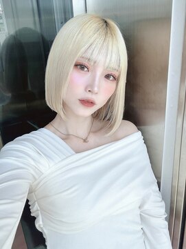 ロンドヴァリー 渋谷店(Lond vallee) ☆ミニマルボブ×抜きっぱなしブロンド×髪質改善×ヘイリーボブ