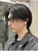 センターパートニュアンスパーマ