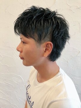 ソレイユ シンサカエ(SOLEIL SHINSAKAE) ツーブロックレイヤースタイル×ブルーブラック☆