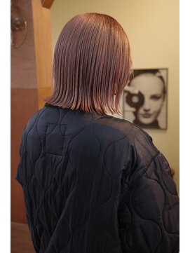 チャプター 問屋町(chapter) 髪質改善切りっぱなしボブ外はねボブヘイリーボブピンクベージュ