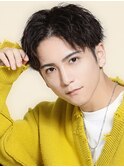 メンズショートツイストスパイラルパーマアップバング