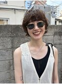小顔マレットヘア◎暗髪でも透明感ショートウルフパーマ