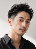 大人メンズビジネスショートツーブロックパーマ