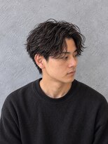 ラベルム バイ エーケー メンズ(La Belleme by AK for Men)&nbsp;暗髪センターパート×波巻きパーマ