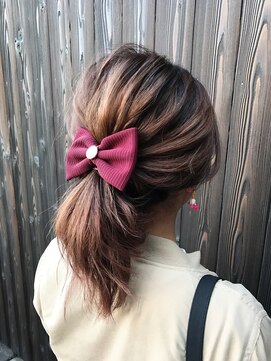 プース ヘアー(Pousse hair) グラデーションカラー【ピンクベージュ】×簡単アレンジ