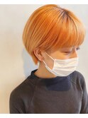 オレンジカラー/ハイトーン/韓国風/韓国ヘア/夏カラー/20代30代