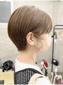 丸みショートマッシュショートくびれショートミルクティベージュ
