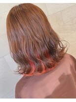 ミミヘアーガーデン(mimi hair garden) インナーカラー★オレンジ♪韓国スタイル/ブリーチカラー
