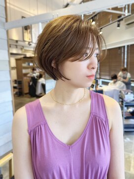 ラボヌールヘアーレーヴ 池袋店(La Bonheur hair reve) シルキーベージュ☆斜めバング☆くびれショートボブシースルー